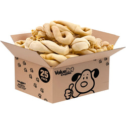ValueBull USA Collagen Twists, Dog Chews, Natural Beef, 25 Count BULK PACK - ValuePetSupplies
