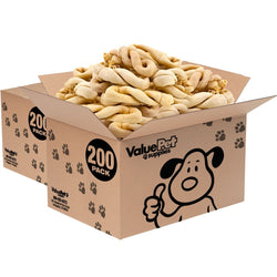 ValueBull USA Collagen Twists, Dog Chews, Natural Beef, 400 Count WHOLESALE PACK - ValuePetSupplies