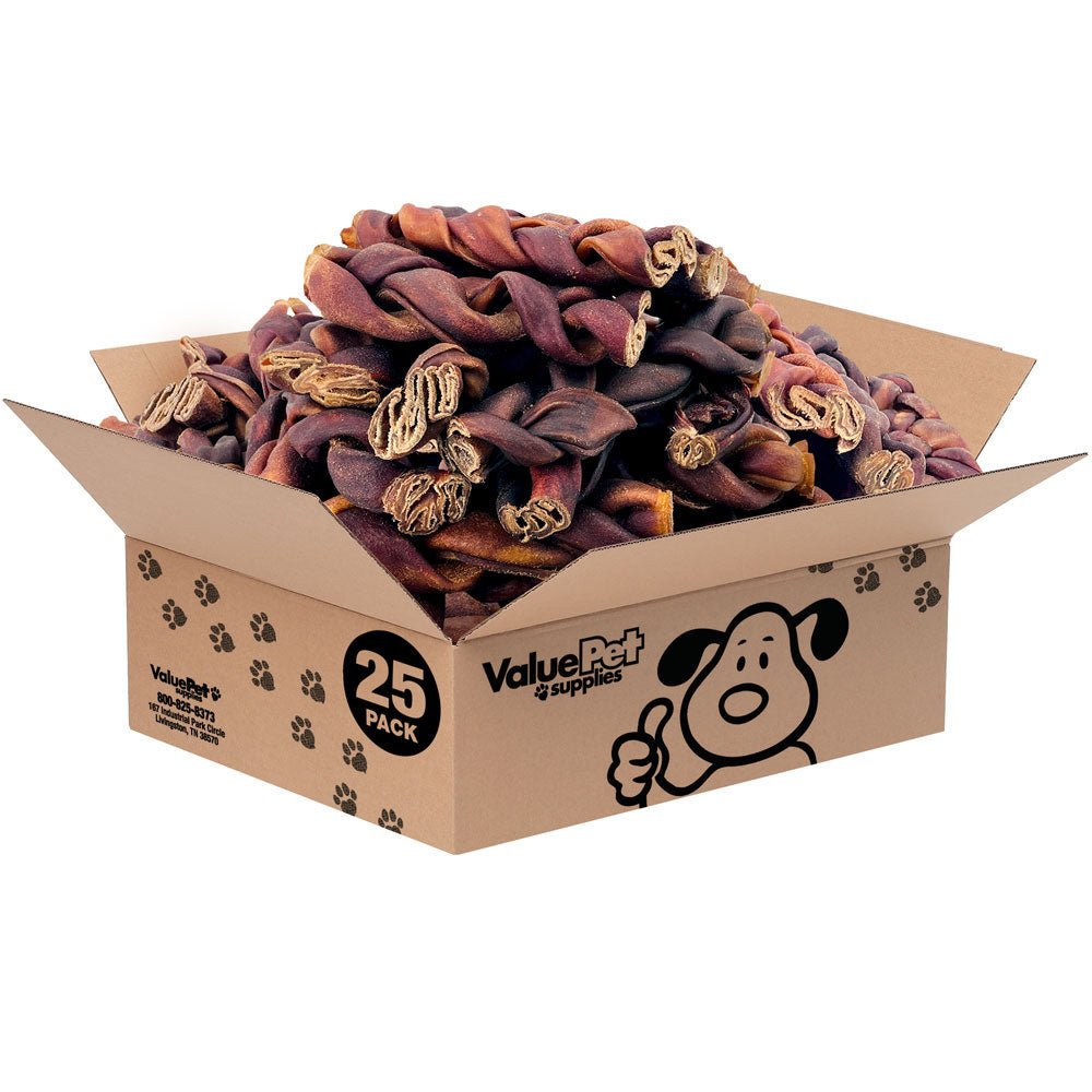 ValueBull USA Collagen Braids, Jumbo 5 - 6 Inch, 25 Count BULK PACK - ValuePetSupplies