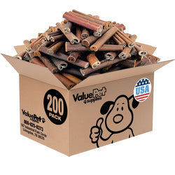 ValueBull USA Collagen Sticks for Dogs, 6 Inch Jumbo Chews, Natural Long - Lasting Dog Treats, 200 Count Bulk Pack - ValuePetSupplies