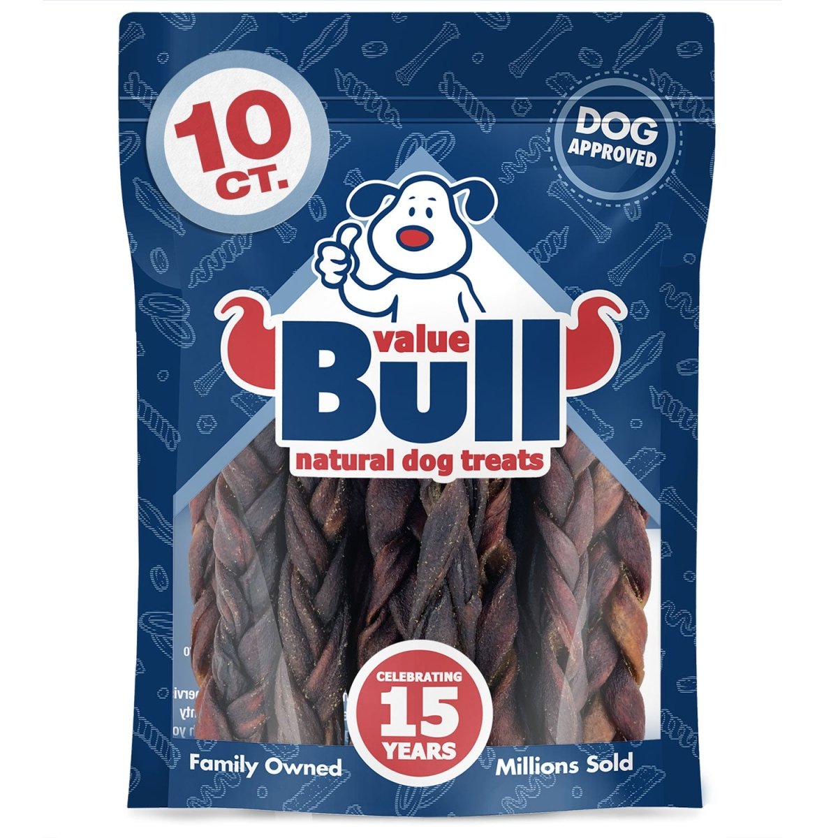 ValueBull USA Collagen Braids, Medium 5 - 6 Inch, 10 Count - ValuePetSupplies