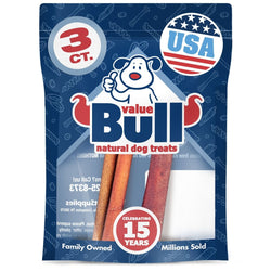 ValueBull USA Collagen Sticks for Dogs, 6 Inch Medium Chews, Natural Long - Lasting Dog Treats, 3 Count (SAMPLE PACK) - ValuePetSupplies