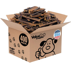ValueBull USA Collagen Sticks for Dogs, 6 Inch Medium Chews, Natural Long - Lasting Dog Treats, 400 Count Wholesale Pack - ValuePetSupplies