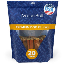 ValueBull USA Collagen Sticks for Dogs, 6 Inch Super Jumbo Chews, Natural Long - Lasting Dog Treats, 25 Count - ValuePetSupplies