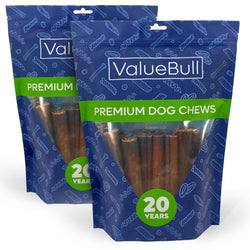 ValueBull USA Collagen Sticks For Dogs, Bully Sticks & Rawhide Alternative, Thick 6 Inch, 50 Count - ValuePetSupplies