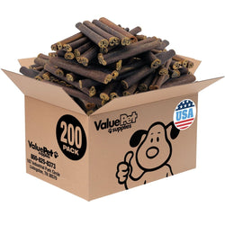 ValueBull USA Collagen Sticks for Dogs, 6 Inch Thick Chews, Natural Long - Lasting Dog Treats, 200 Count Bulk Pack - ValuePetSupplies