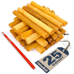 ValueBull USA Collagen Sticks for Dogs, Lightly Smoked, 6 Inch Thick Chews, 25 Count - ValuePetSupplies