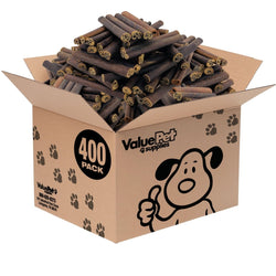 ValueBull USA Collagen Sticks For Dogs, Bully Sticks & Rawhide Alternative, Thick 6 Inch, 400ct WHOLESALE PACK - ValuePetSupplies