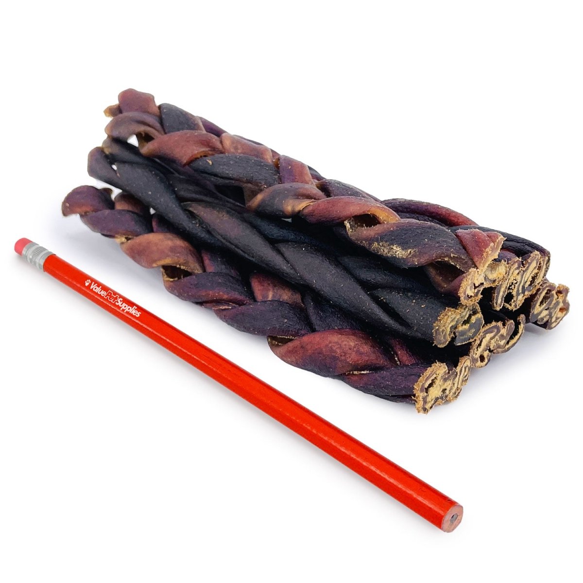 ValueBull USA Collagen Braided Sticks for Dogs, 6 Inch Thin Chews, Natural Dog Treats, 200 Count BULK PACK - ValuePetSupplies