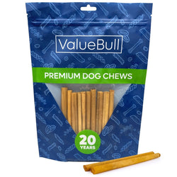 ValueBull USA Collagen Sticks for Small Dogs, 6 Inch Thin Chews, Natural Lightly Smoked Dog Treats, 10 Count - ValuePetSupplies