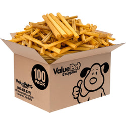 ValueBull USA Collagen Sticks for Small Dogs, 6 Inch Thin Chews, Natural Lightly Smoked Dog Treats, 100 Count BULK PACK - ValuePetSupplies