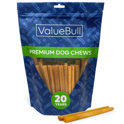 ValueBull USA Collagen Sticks for Small Dogs, 6 Inch Thin Chews, Natural Lightly Smoked Dog Treats, 50 Count - ValuePetSupplies