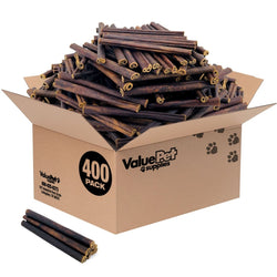 ValueBull USA Collagen Sticks For Dogs, Bully Sticks & Rawhide Alternative, Thin 6 in, 400ct WHOLESALE PACK - ValuePetSupplies
