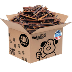 ValueBull USA Collagen Sticks for Small Dogs, 6 Inch Extra Thin Chews, Natural Dog Treats, 400 Count Bulk Pack - ValuePetSupplies