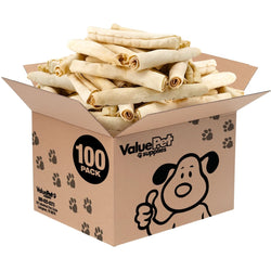 ValueBull USA Collagen Retriever Rolls, Dog Chews, Natural Beef, 9 Inch, 100 Count BULK PACK - ValuePetSupplies