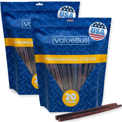 ValueBull USA Collagen Sticks for Dogs, 12 Inch Medium Chews, Natural Long-Lasting Dog Treats, 50 Count - ValuePetSupplies