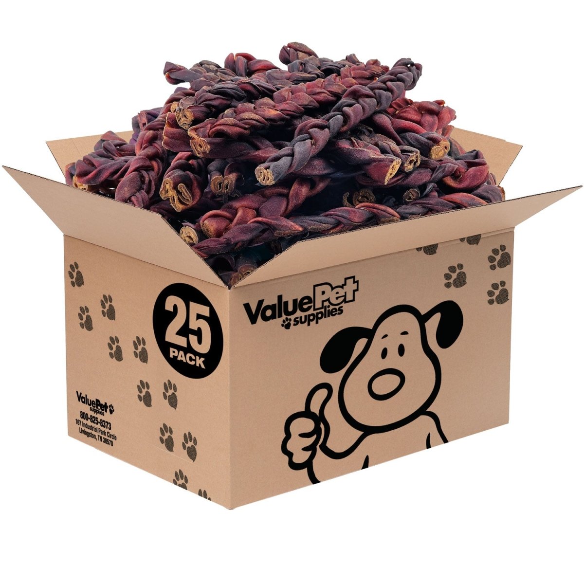 ValueBull USA Collagen Braids, Thick 11 - 12 Inch, 25 Count BULK PACK - ValuePetSupplies