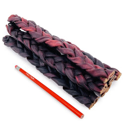 ValueBull USA Collagen Braid Beef Large Dog Chews, Thick 12 Inch 50 Count Bulk Pack - Thick - 50 Braids