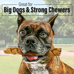 ValueBull USA Collagen Braids, Dog Chews, Natural Beef, Chicken Infused, Thick, 12 Inch, 10 Count - ValuePetSupplies