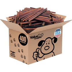 ValueBull USA Collagen Sticks for Small Dogs, 12 Inch Thin Chews, Natural Dog Treats, 400 Count Wholesale Pack - ValuePetSupplies