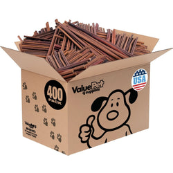 ValueBull USA Collagen Sticks for Small Dogs, 12 Inch Extra Thin Chews, Natural Dog Treats, 400 Count Bulk Pack - ValuePetSupplies
