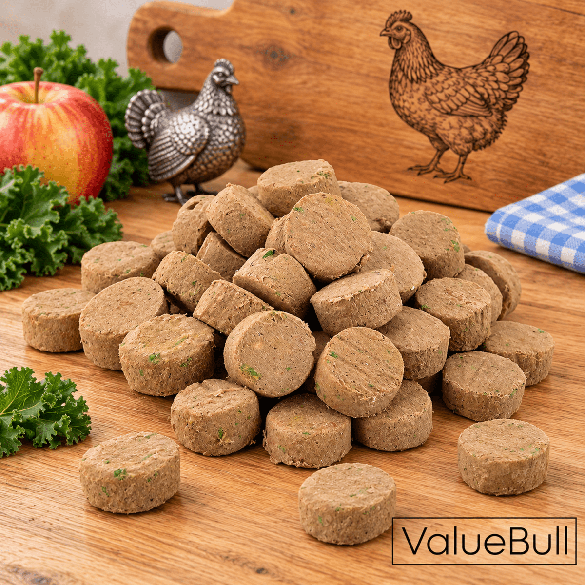 ValueBull USA Freeze Dried Chicken, Apple, Kale Training Treats for Dogs & Cats, 2 Pounds - ValuePetSupplies