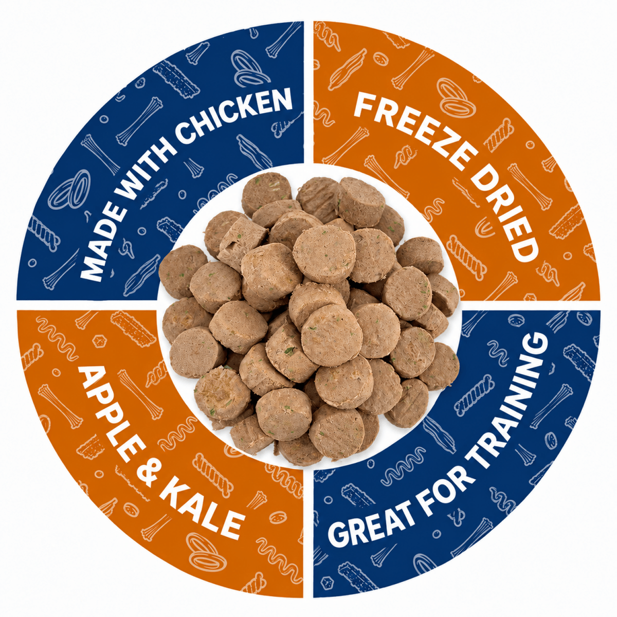 ValueBull USA Freeze Dried Chicken, Apple, Kale Training Treats for Dogs & Cats, 4 Pounds - ValuePetSupplies
