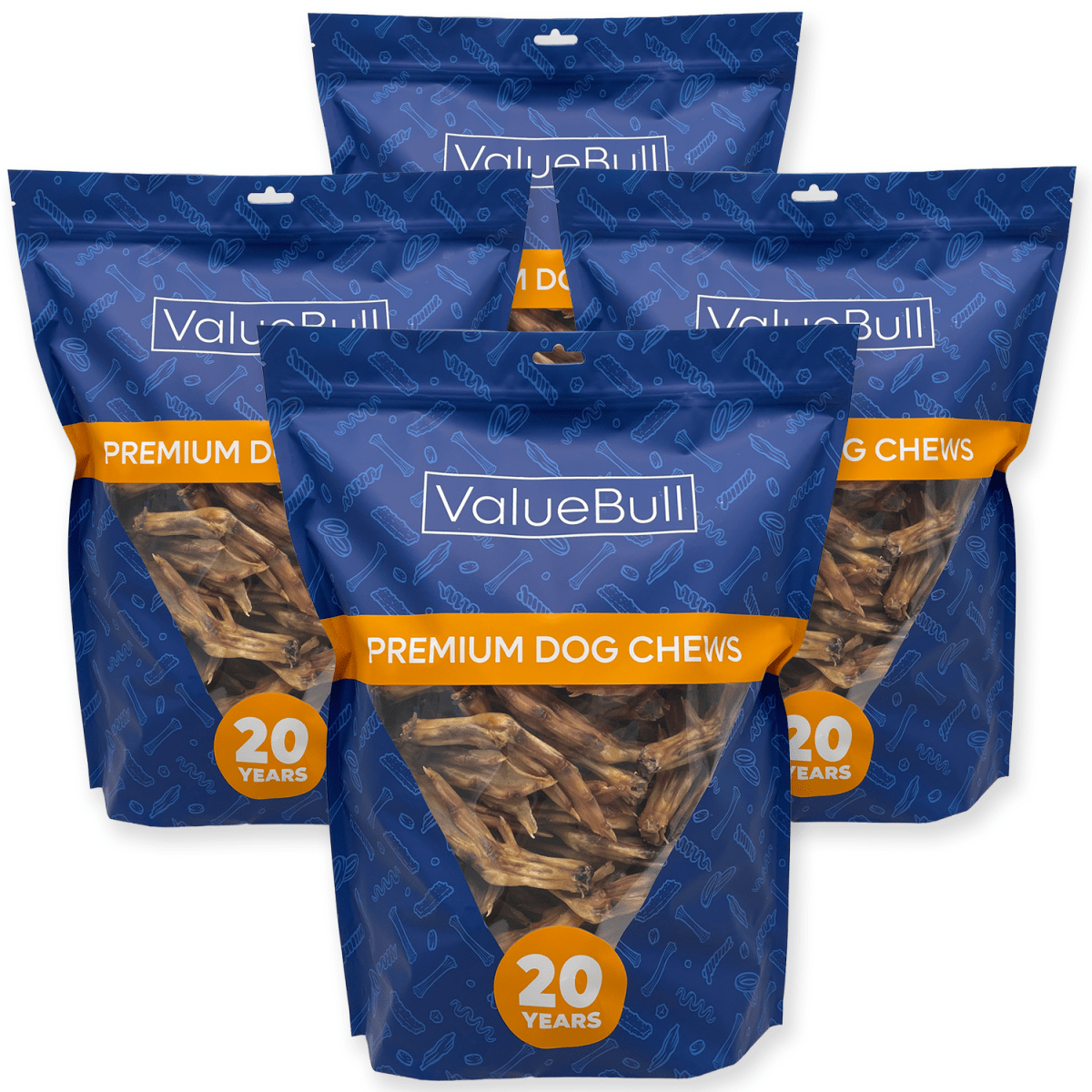 ValueBull USA Dehydrated Duck Feet for Dogs, 400 Count Wholesale Pack - ValuePetSupplies