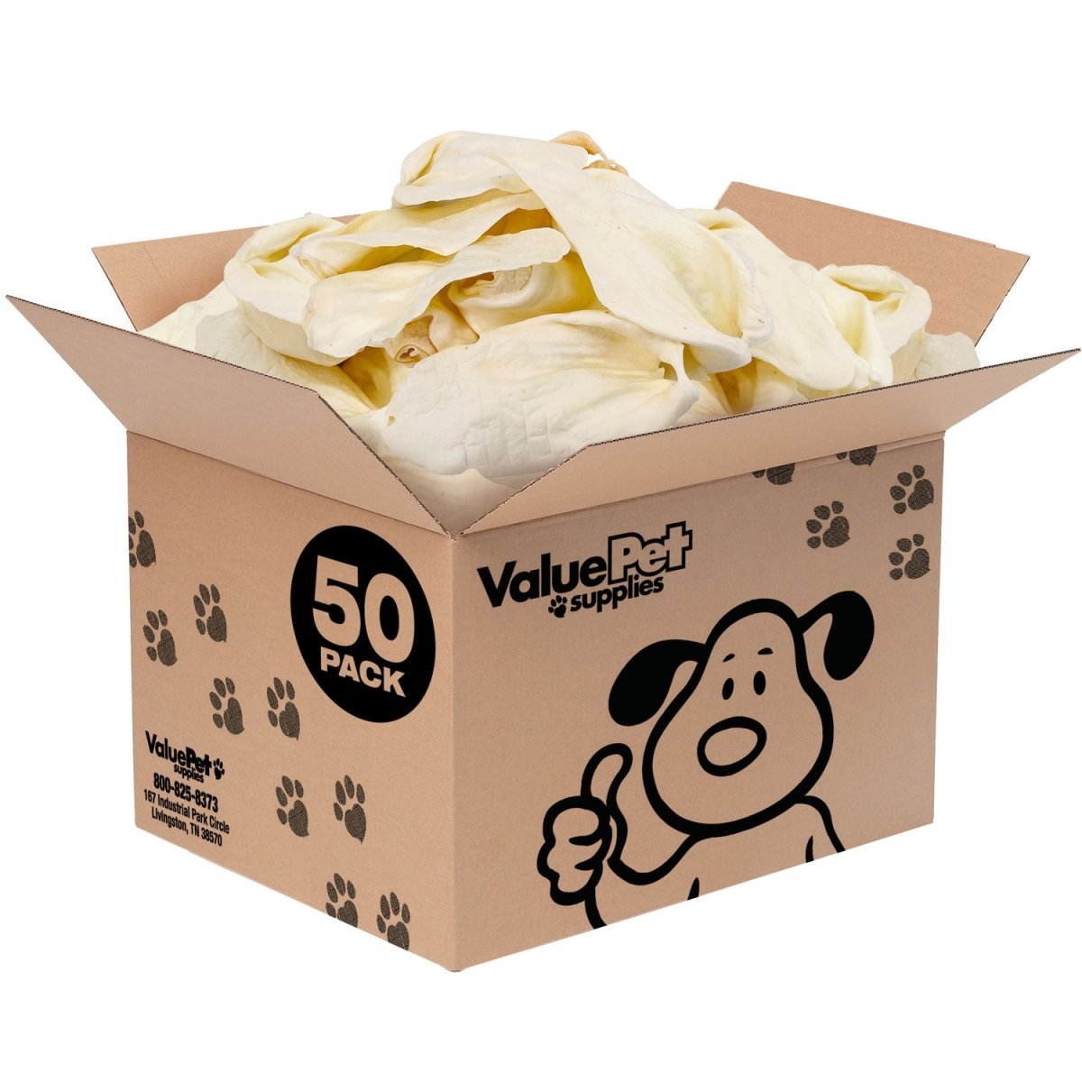 ValueBull Premium Cow Ears, Large, 50 Count BULK PACK - ValuePetSupplies