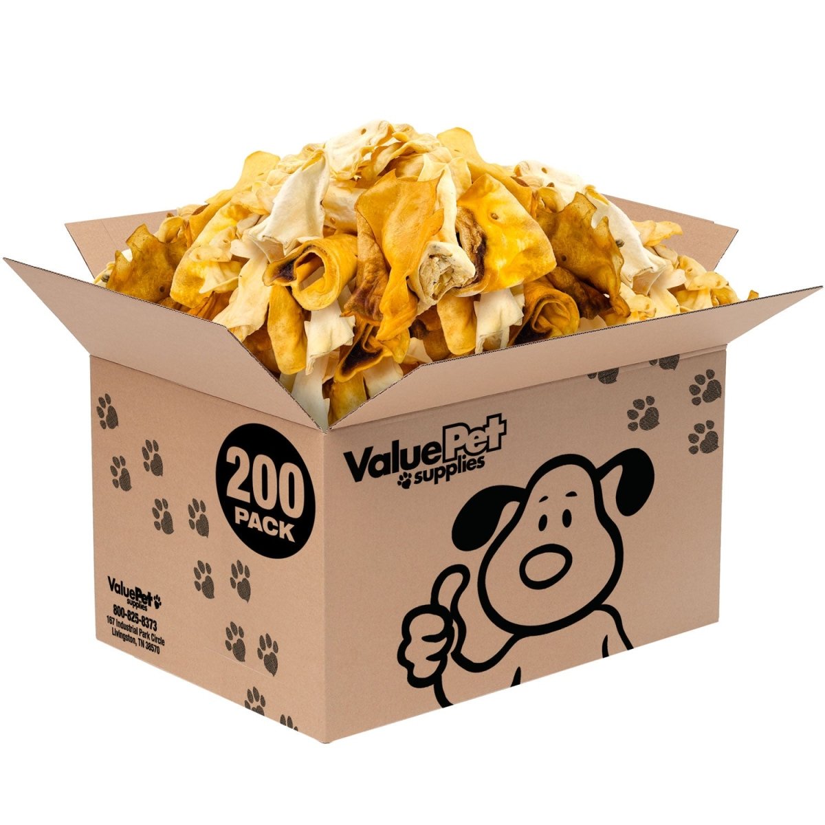 ValueBull Cow Ears, Varied Sizes/Shapes, 200 Count BULK PACK - ValuePetSupplies