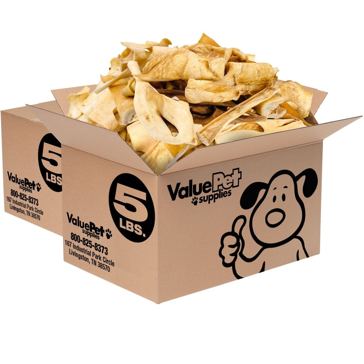 ValueBull Beef Cheek Slices, Long Lasting Dog Chews, Varied Sizes, Shapes, & Colors, 10 Pound BULK PACK - ValuePetSupplies