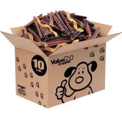 ValueBull Collagen Sticks For Dogs, Bully Sticks & Rawhide Alternative, Varied Shapes & Sizes, 10 lb BULK PACK - ValuePetSupplies