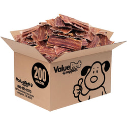 ValueBull Beef Jerky Gullet Strips Dog Chews, 200 Count BULK PACK - ValuePetSupplies