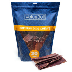 ValueBull Beef Jerky Gullet Strips Dog Chews, 50 Count - ValuePetSupplies