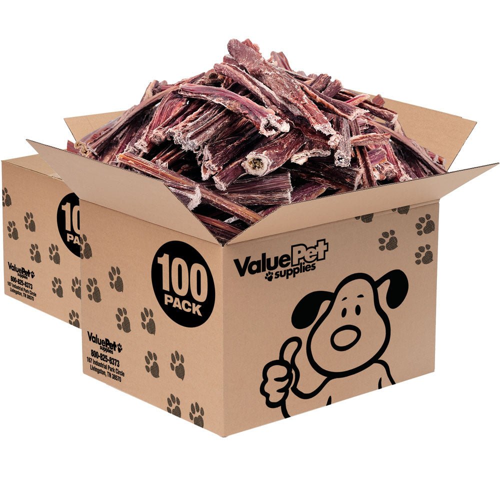 ValueBull Beef Jerky Gullet Sticks, Premium Dog Chews, 6 Inch, 200 Count BULK PACK - ValuePetSupplies