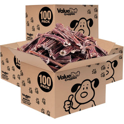 ValueBull Beef Jerky Gullet Sticks, Premium Dog Chews, 6 Inch, 400 Count Wholesale Pack - ValuePetSupplies