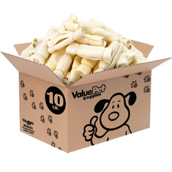 ValueBull Beef Cheek Rolls, Long Lasting Dog Chews, Varied Shapes, 6 Inch, 10 Pounds BULK PACK - ValuePetSupplies
