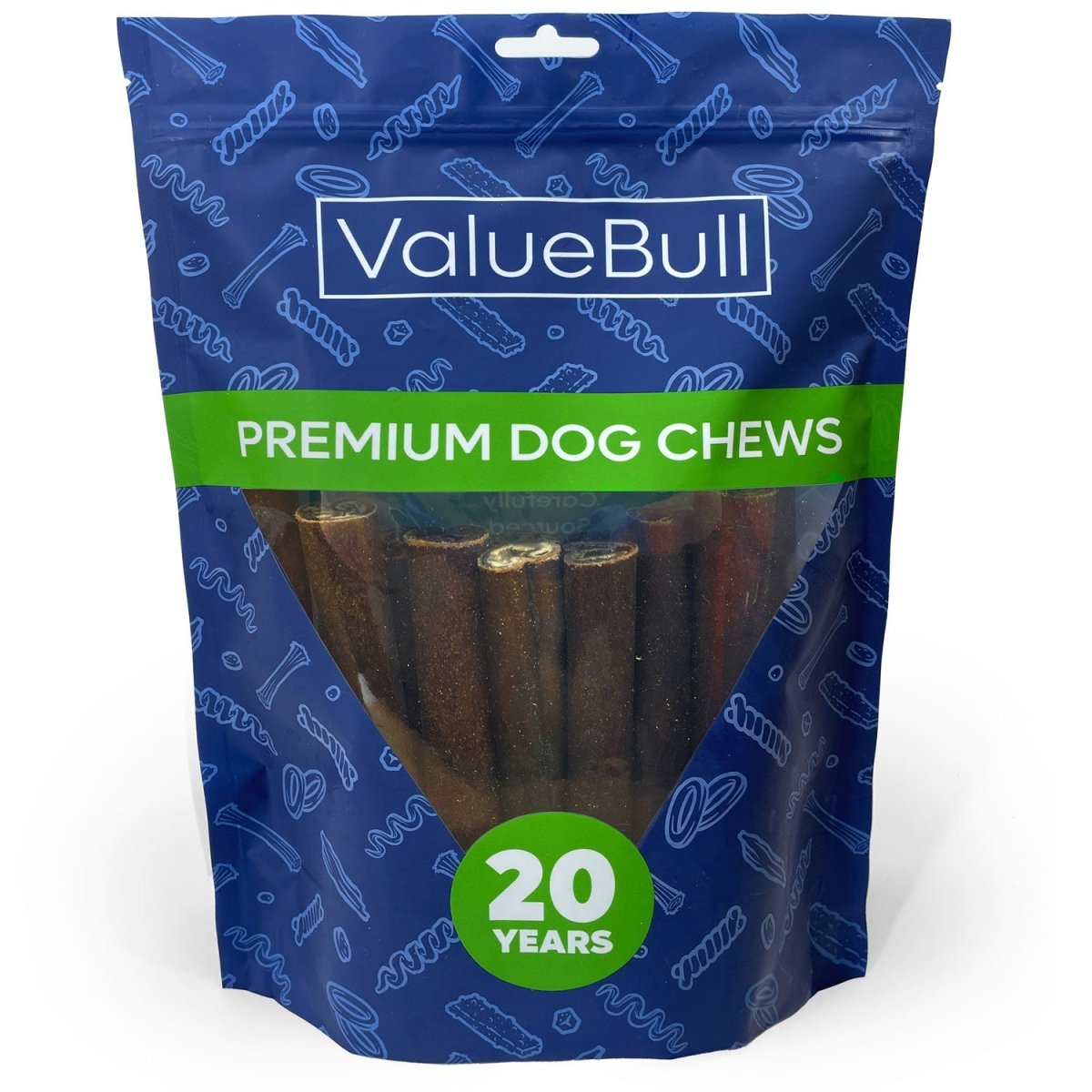 ValueBull Collagen Sticks For Dogs, Bully Sticks & Rawhide Alternative, Jumbo 6 Inch, 25 Count - ValuePetSupplies