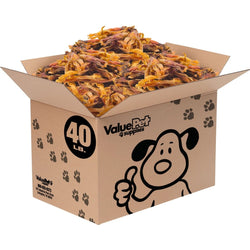 ValueBull Beef Tendons For Dogs, Jumbo, Varied Shapes, 40 Pound WHOLESALE PACK - ValuePetSupplies