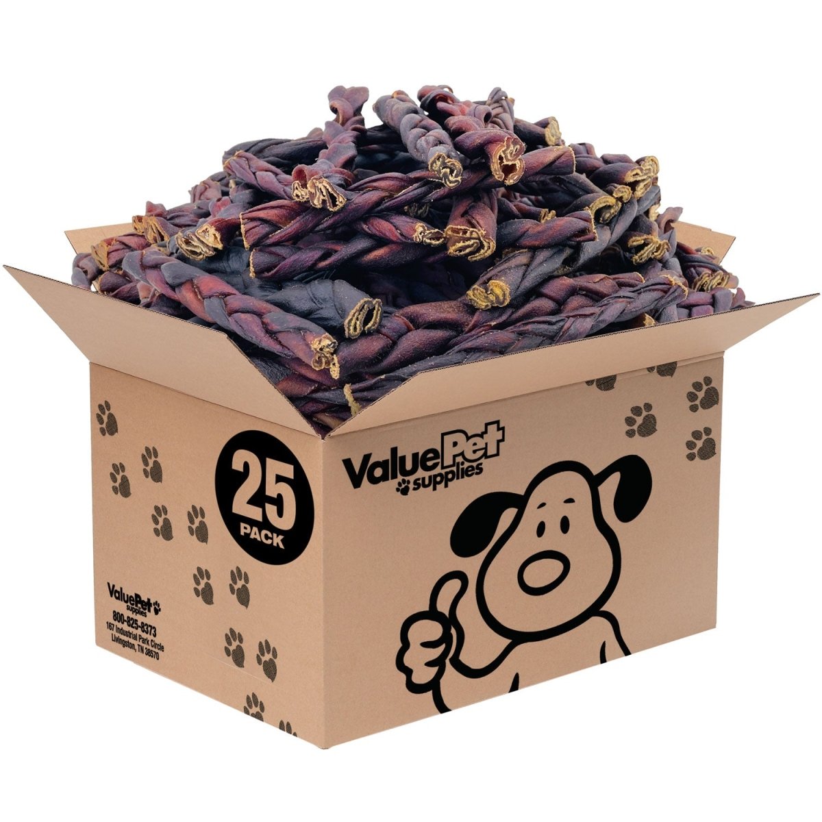 ValueBull Collagen Braids, Medium 5 - 6 Inch, 25 Count BULK PACK - ValuePetSupplies