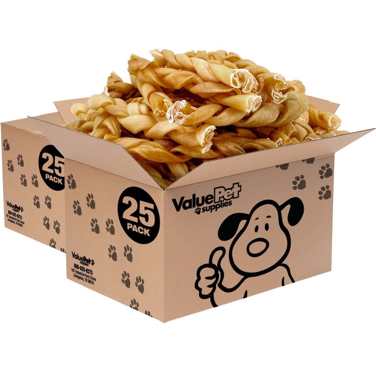 ValueBull Buffalo Collagen Braided Sticks, Bully Sticks & Rawhide Alternative, Medium 6 Inch, 50 ct BULK PACK - ValuePetSupplies