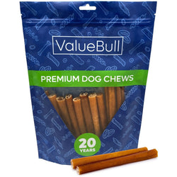 ValueBull Buffalo Collagen Sticks for Dogs, 6 Inch Medium Chews, Natural Long - Lasting Dog Treats, 10 Count - ValuePetSupplies