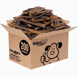 ValueBull Buffalo Collagen Sticks for Dogs, 6 Inch Medium Chews, Natural Long-Lasting Dog Treats, 200 Count Bulk Pack - Medium - 200 Sticks