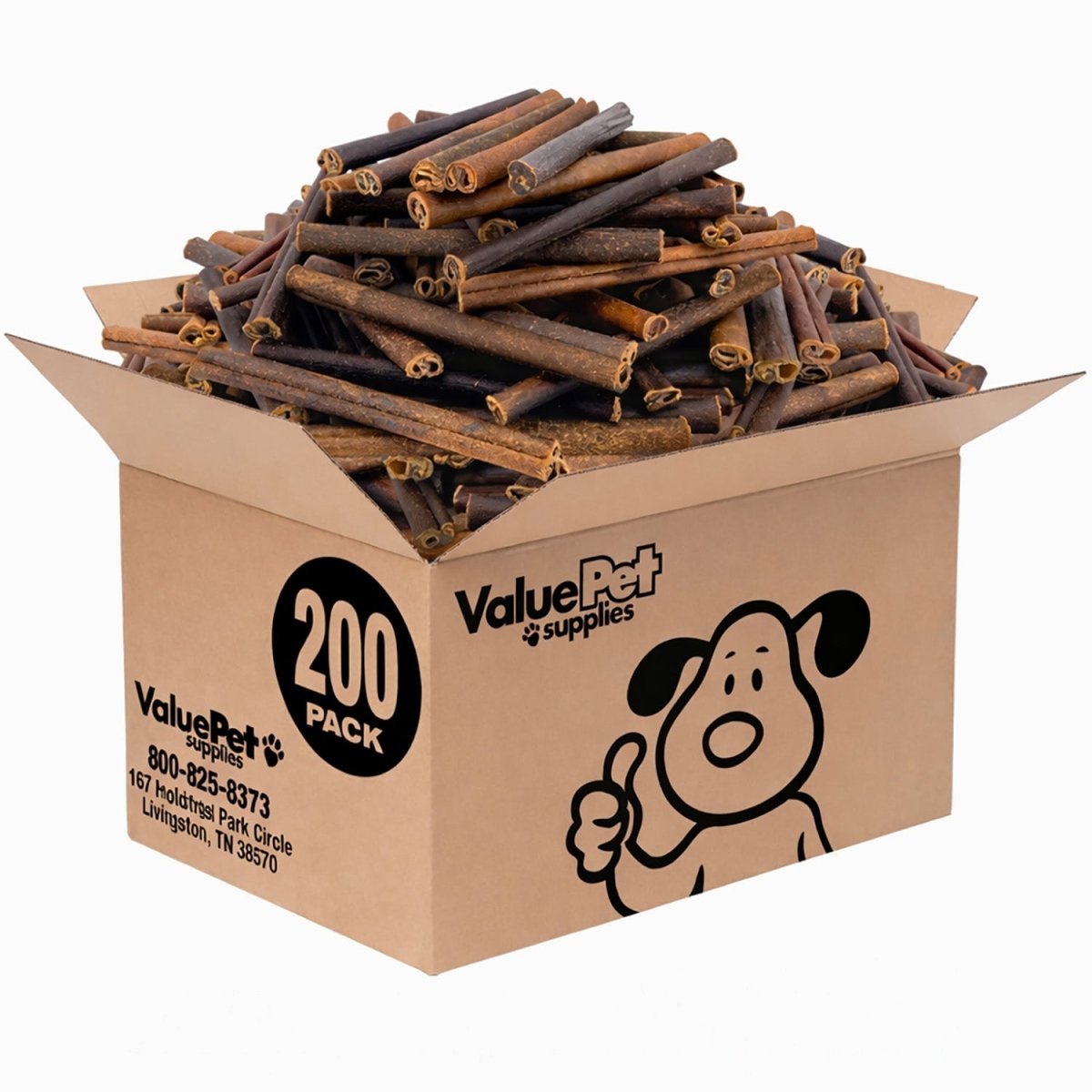 ValueBull Buffalo Collagen Sticks for Dogs, 6 Inch Medium Chews, Natural Long-Lasting Dog Treats, 200 Count Bulk Pack - Medium - 200 Sticks