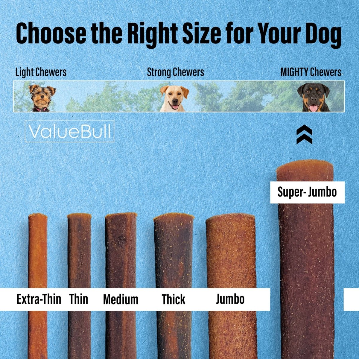 ValueBull Collagen Sticks for Dogs, 6 Inch Super Jumbo Chews, Natural Long-Lasting Dog Treats, 100 Count Bulk Pack - X-Jumbo - 100 Sticks