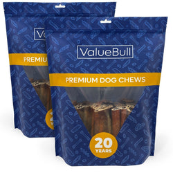 ValueBull Collagen Sticks For Dogs, Bully Sticks & Rawhide Alternative, Super Jumbo 6 Inch, 50 Count - ValuePetSupplies