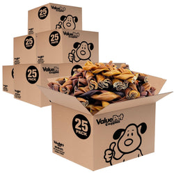 ValueBull Collagen Braids, Thick 5 - 6 Inch, 200 Count BULK PACK - ValuePetSupplies