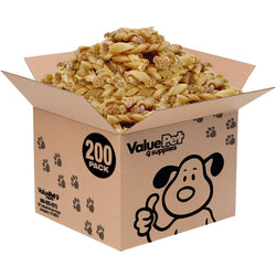 ValueBull Buffalo Collagen Braided Sticks for Large Dogs, 6 Inch Thick Chews, Natural Long - Lasting Dog Treats, 200 Count Wholesale Pack - ValuePetSupplies