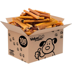 ValueBull Buffalo Collagen Sticks for Dogs, 6 Inch Thick Chews, Natural Long - Lasting Dog Treats, 100 Count Bulk Pack - ValuePetSupplies