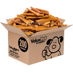 ValueBull Buffalo Collagen Sticks for Dogs, 6 Inch Thick Chews, Natural Long - Lasting Dog Treats, 200 Count Bulk Pack - ValuePetSupplies